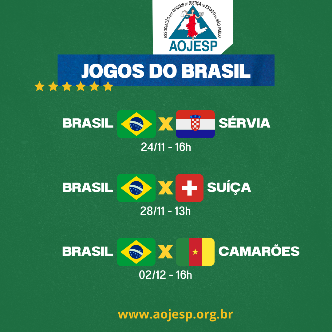 Copa do Mundo: Tribunais alteram expediente em dias de jogos do Brasil